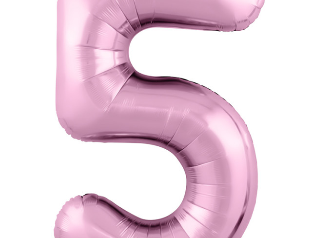 Фольгированная цифра "5" розовая Фото